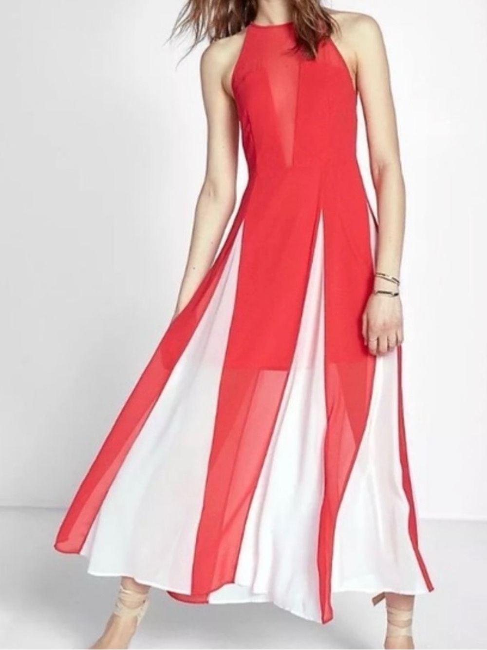 New Express Halter Maxi Dress
